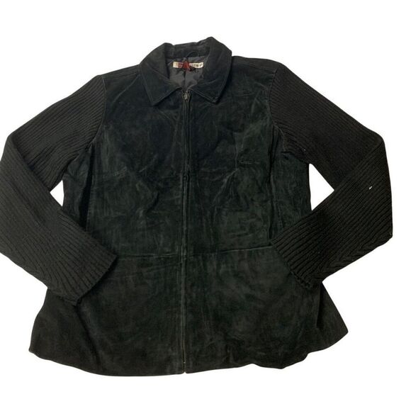 Vintage Suede Leather Sweater Jacket - Picture 1 of 7